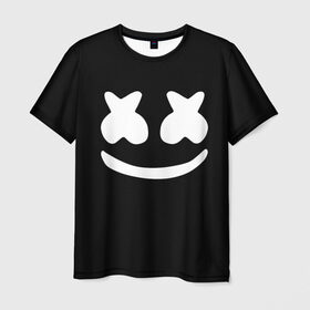 Мужская футболка 3D с принтом Marshmello black в Тюмени, 100% полиэфир | прямой крой, круглый вырез горловины, длина до линии бедер | dj | dj marshmello | marshmello | клуб | клубная музыка | музыка