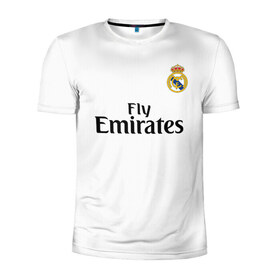 Мужская футболка 3D спортивная с принтом Modric home 18-19 в Тюмени, 100% полиэстер с улучшенными характеристиками | приталенный силуэт, круглая горловина, широкие плечи, сужается к линии бедра | champions | league | madrid | real | spain | испания | лига | мадрид | реал | чемпионов