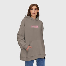 Худи SuperOversize хлопок с принтом BlackPink в Тюмени, 70% хлопок, 30% полиэстер, мягкий начес внутри | карман-кенгуру, эластичная резинка на манжетах и по нижней кромке, двухслойный капюшон
 | 