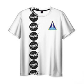 Мужская футболка 3D с принтом NASA в Тюмени, 100% полиэфир | прямой крой, круглый вырез горловины, длина до линии бедер | shuttle | space | аполлон | галактика | джемини | космонав | космос | наса | скайлэб | сша | шаттл nasa