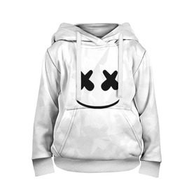 Детская толстовка 3D с принтом MARSHMELLO в Тюмени, 100% полиэстер | двухслойный капюшон со шнурком для регулировки, мягкие манжеты на рукавах и по низу толстовки, спереди карман-кенгуру с мягким внутренним слоем | dj | marshmello | usa | америка | клубная музыка | маршмелло | музыка | музыкант