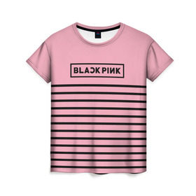 Женская футболка 3D с принтом BlackPink в Тюмени, 100% полиэфир ( синтетическое хлопкоподобное полотно) | прямой крой, круглый вырез горловины, длина до линии бедер | blackpink