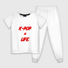 Детская пижама хлопок с принтом K-POP = LIFE в Тюмени, 100% хлопок |  брюки и футболка прямого кроя, без карманов, на брюках мягкая резинка на поясе и по низу штанин
 | bts | j hope | jimin | jin | jungkook | k pop | rap monster | rapmon | suga | v | бтс | группа | корея