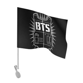 Флаг для автомобиля с принтом BTS ARMY в Тюмени, 100% полиэстер | Размер: 30*21 см | bts | j hope | jimin | jin | jungkook | k pop | rap monster | rapmon | suga | v | бтс | группа | корея