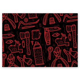 Поздравительная открытка с принтом Инструменты в Тюмени, 100% бумага | плотность бумаги 280 г/м2, матовая, на обратной стороне линовка и место для марки
 | old school | taknado | urban | граффити | илюстратор | сибирь | стрит арт | тату