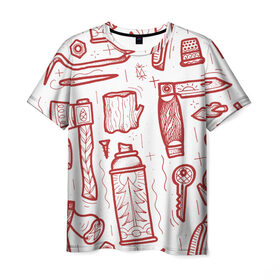 Мужская футболка 3D с принтом Инструменты в Тюмени, 100% полиэфир | прямой крой, круглый вырез горловины, длина до линии бедер | old school | taknado | urban | граффити | илюстратор | сибирь | стрит арт | тату