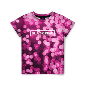 Детская футболка 3D с принтом BlackPink в Тюмени, 100% гипоаллергенный полиэфир | прямой крой, круглый вырез горловины, длина до линии бедер, чуть спущенное плечо, ткань немного тянется | black  pink | blackpink | flowers | jennie | jisoo | k pop | lalisa | sakura | группа | к поп | корейская группа | растения | розовый | сакура | цветы | черный
