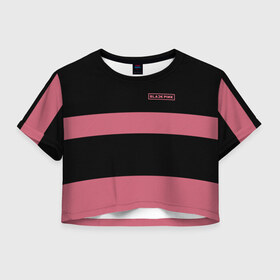Женская футболка 3D укороченная с принтом BlackPink 97 ROSE в Тюмени, 100% полиэстер | круглая горловина, длина футболки до линии талии, рукава с отворотами | 97 rose | black  pink | blackpink | jennie | jisoo | k pop | lalisa | группа | к поп | корейская группа | розовый | черный
