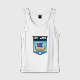 Женская майка хлопок с принтом Футбол - Исландия в Тюмени, 95% хлопок, 5% эластан |  | football | iceland | sport | викинг | гол | игрок | исландия | мяч | сборная | спорт | топор | тренер | футбол | чемпион | чемпионат