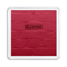 Магнит 55*55 с принтом BlackPink wall в Тюмени, Пластик | Размер: 65*65 мм; Размер печати: 55*55 мм | Тематика изображения на принте: black  pink | blackpink | jennie | jisoo | k pop | lalisa | группа | к поп | корейская группа | розовый | черный
