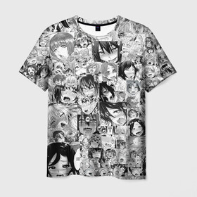 Мужская футболка 3D с принтом AHEGAO в Тюмени, 100% полиэфир | прямой крой, круглый вырез горловины, длина до линии бедер | ahegao | kawai | kowai | oppai | otaku | senpai | sugoi | waifu | yandere | ахегао | ковай | отаку | сенпай | яндере