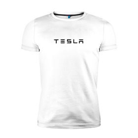 Мужская футболка премиум с принтом Tesla в Тюмени, 92% хлопок, 8% лайкра | приталенный силуэт, круглый вырез ворота, длина до линии бедра, короткий рукав | elon | mask | musk | илон маск | маск | тесла