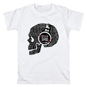 Мужская футболка хлопок с принтом System of a Down в Тюмени, 100% хлопок | прямой крой, круглый вырез горловины, длина до линии бедер, слегка спущенное плечо. | 
