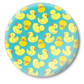 Значок с принтом Duck в Тюмени,  металл | круглая форма, металлическая застежка в виде булавки | duck | duckling | утенок | утка