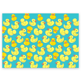 Поздравительная открытка с принтом Duck в Тюмени, 100% бумага | плотность бумаги 280 г/м2, матовая, на обратной стороне линовка и место для марки
 | duck | duckling | утенок | утка