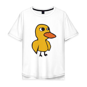 Мужская футболка хлопок Oversize с принтом Утка в Тюмени, 100% хлопок | свободный крой, круглый ворот, “спинка” длиннее передней части | duck | duckling | утенок | утка