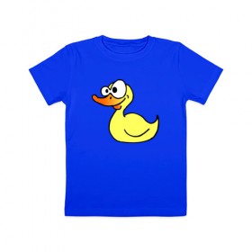 Детская футболка хлопок с принтом Утка в Тюмени, 100% хлопок | круглый вырез горловины, полуприлегающий силуэт, длина до линии бедер | duck | duckling | утенок | утка