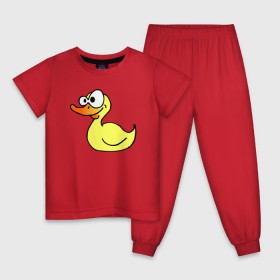 Детская пижама хлопок с принтом Утка в Тюмени, 100% хлопок |  брюки и футболка прямого кроя, без карманов, на брюках мягкая резинка на поясе и по низу штанин
 | Тематика изображения на принте: duck | duckling | утенок | утка