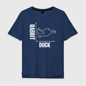 Мужская футболка хлопок Oversize с принтом Геометрия в Тюмени, 100% хлопок | свободный крой, круглый ворот, “спинка” длиннее передней части | duck | duckling | заяц | математика | мем | утенок | утка