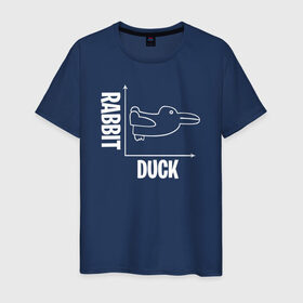 Мужская футболка хлопок с принтом Геометрия в Тюмени, 100% хлопок | прямой крой, круглый вырез горловины, длина до линии бедер, слегка спущенное плечо. | duck | duckling | заяц | математика | мем | утенок | утка
