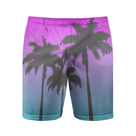 Мужские шорты 3D спортивные с принтом Пальмы 80s в Тюмени,  |  | Тематика изображения на принте: 80s | neon | retro | гавайи | пальмы