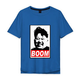 Мужская футболка хлопок Oversize с принтом BOOM КИМ ЧЕН ЫН в Тюмени, 100% хлопок | свободный крой, круглый ворот, “спинка” длиннее передней части | boom | kim chen eun | mems | ким чен ын | кнр | мемы | северная корея | ядерные ракеты