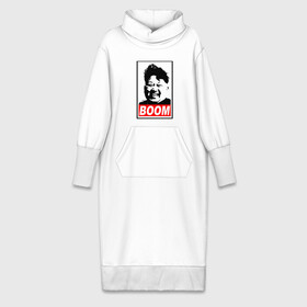Платье удлиненное хлопок с принтом BOOM КИМ ЧЕН ЫН в Тюмени,  |  | Тематика изображения на принте: boom | kim chen eun | mems | ким чен ын | кнр | мемы | северная корея | ядерные ракеты