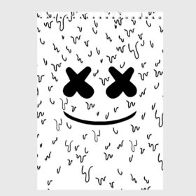 Скетчбук с принтом MARSHMELLO в Тюмени, 100% бумага
 | 48 листов, плотность листов — 100 г/м2, плотность картонной обложки — 250 г/м2. Листы скреплены сверху удобной пружинной спиралью | dj | marshmello | usa | америка | клубная музыка | маршмелло | музыка | музыкант