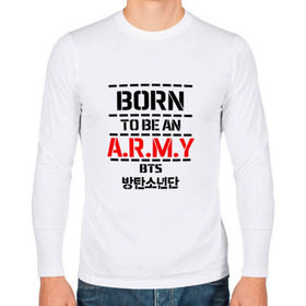 Мужской лонгслив хлопок с принтом BTS ARMY в Тюмени, 100% хлопок |  | bts | bts army | j hope | jimin | jin | jungkook | k pop | rap monster | rapmon | suga | v | бтс | группа | корея