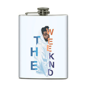 Фляга с принтом The Weeknd в Тюмени, металлический корпус | емкость 0,22 л, размер 125 х 94 мм. Виниловая наклейка запечатывается полностью | the | weekend | weeknd | викенд | уикенд | уикнд