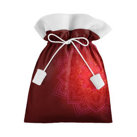 Подарочный 3D мешок с принтом Красная мандала в Тюмени, 100% полиэстер | Размер: 29*39 см | Тематика изображения на принте: символ | узор | цветок