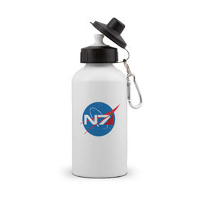 Бутылка спортивная с принтом NASA N7 MASS EFFECT в Тюмени, металл | емкость — 500 мл, в комплекте две пластиковые крышки и карабин для крепления | logo | n7 | nasa | space | логотип | масс эффект | н7 | наса