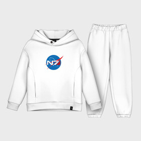 Детский костюм хлопок Oversize с принтом NASA N7 MASS EFFECT в Тюмени,  |  | logo | n7 | nasa | space | логотип | масс эффект | н7 | наса