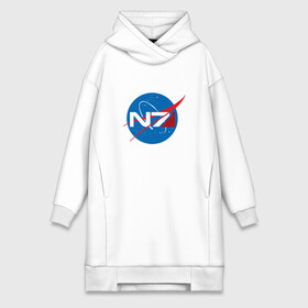 Платье-худи хлопок с принтом NASA N7 MASS EFFECT в Тюмени,  |  | Тематика изображения на принте: logo | n7 | nasa | space | логотип | масс эффект | н7 | наса