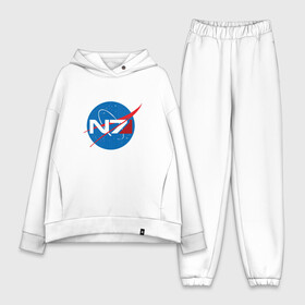 Женский костюм хлопок Oversize с принтом NASA N7 MASS EFFECT в Тюмени,  |  | logo | n7 | nasa | space | логотип | масс эффект | н7 | наса