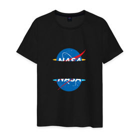 Мужская футболка хлопок с принтом NASA PORTAL в Тюмени, 100% хлопок | прямой крой, круглый вырез горловины, длина до линии бедер, слегка спущенное плечо. | 