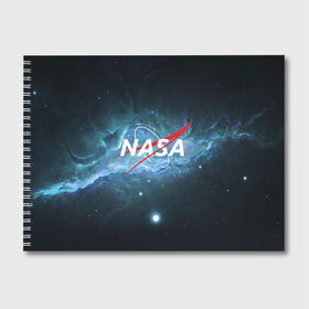 Альбом для рисования с принтом NASA в Тюмени, 100% бумага
 | матовая бумага, плотность 200 мг. | galaxy | nasa | planet | star | астрономия | галактика | звезды | космос | надписи | наса | планета