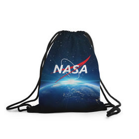 Рюкзак-мешок 3D с принтом NASA в Тюмени, 100% полиэстер | плотность ткани — 200 г/м2, размер — 35 х 45 см; лямки — толстые шнурки, застежка на шнуровке, без карманов и подкладки | galaxy | nasa | planet | star | астрономия | галактика | звезды | космос | надписи | наса | планета