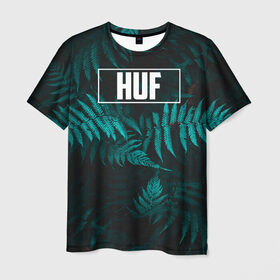 Мужская футболка 3D с принтом Папоротник (HUF) в Тюмени, 100% полиэфир | прямой крой, круглый вырез горловины, длина до линии бедер | Тематика изображения на принте: huf | huf hulsbeck | папоротник