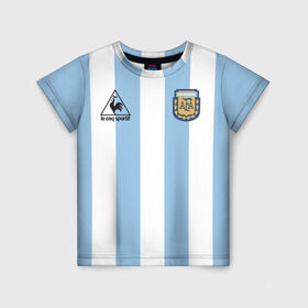 Детская футболка 3D с принтом Марадона Аргентина ретро в Тюмени, 100% гипоаллергенный полиэфир | прямой крой, круглый вырез горловины, длина до линии бедер, чуть спущенное плечо, ткань немного тянется | Тематика изображения на принте: maradona | аргентина | марадона | ретро