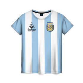 Женская футболка 3D с принтом Марадона Аргентина ретро в Тюмени, 100% полиэфир ( синтетическое хлопкоподобное полотно) | прямой крой, круглый вырез горловины, длина до линии бедер | maradona | аргентина | марадона | ретро