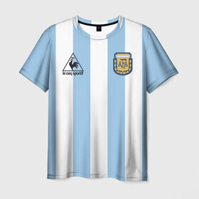 Мужская футболка 3D с принтом Марадона Аргентина ретро в Тюмени, 100% полиэфир | прямой крой, круглый вырез горловины, длина до линии бедер | maradona | аргентина | марадона | ретро