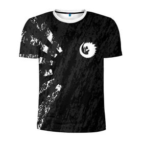 Мужская футболка 3D спортивная с принтом GODZILLA в Тюмени, 100% полиэстер с улучшенными характеристиками | приталенный силуэт, круглая горловина, широкие плечи, сужается к линии бедра | comic con | godzilla | gojira | logo | годзилла | знаки | иероглифы | лого | монстр | фильм | чудовище