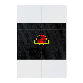Магнитный плакат 2Х3 с принтом JURASSIC GODZILLA в Тюмени, Полимерный материал с магнитным слоем | 6 деталей размером 9*9 см | Тематика изображения на принте: comic con | godzilla | gojira | logo | годзилла | знаки | иероглифы | лого | монстр | фильм | чудовище