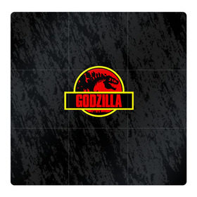 Магнитный плакат 3Х3 с принтом JURASSIC GODZILLA в Тюмени, Полимерный материал с магнитным слоем | 9 деталей размером 9*9 см | comic con | godzilla | gojira | logo | годзилла | знаки | иероглифы | лого | монстр | фильм | чудовище