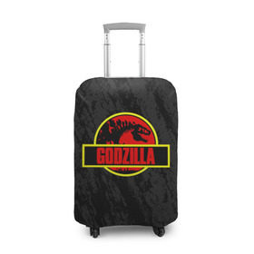 Чехол для чемодана 3D с принтом JURASSIC GODZILLA в Тюмени, 86% полиэфир, 14% спандекс | двустороннее нанесение принта, прорези для ручек и колес | comic con | godzilla | gojira | logo | годзилла | знаки | иероглифы | лого | монстр | фильм | чудовище