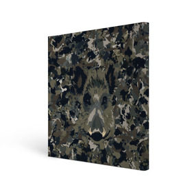 Холст квадратный с принтом Камуфляж с кабаном в Тюмени, 100% ПВХ |  | Тематика изображения на принте: кабан | милитари | свин | хряк