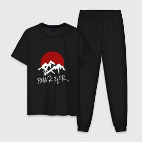 Мужская пижама хлопок с принтом Painkiller Mountain в Тюмени, 100% хлопок | брюки и футболка прямого кроя, без карманов, на брюках мягкая резинка на поясе и по низу штанин
 | Тематика изображения на принте: jeembo | джангирян | джимбо