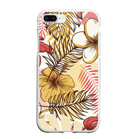 Чехол для iPhone 7Plus/8 Plus матовый с принтом Тропики в Тюмени, Силикон | Область печати: задняя сторона чехла, без боковых панелей | джунгли | паттерн | растения | цветы