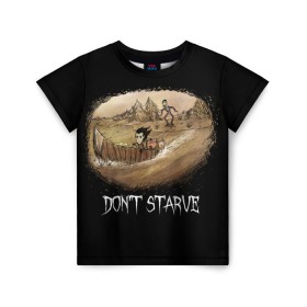 Детская футболка 3D с принтом Don`t starve в Тюмени, 100% гипоаллергенный полиэфир | прямой крой, круглый вырез горловины, длина до линии бедер, чуть спущенное плечо, ткань немного тянется | 